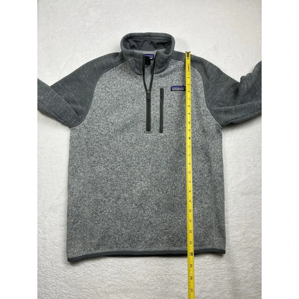 Patagonia Men's Better Sweater 1/4 Zip Fleece Jacket Heathered Gray Size S